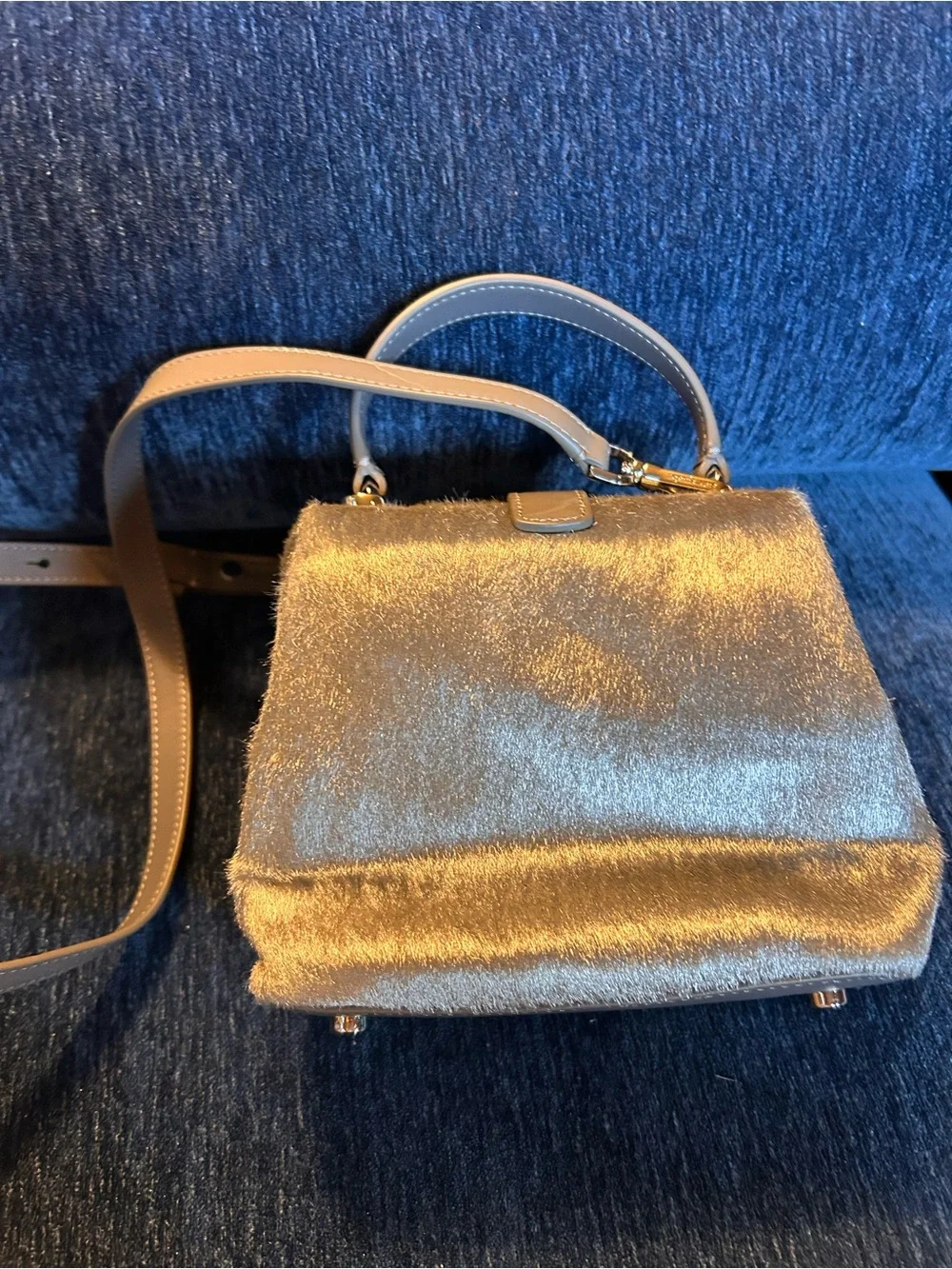 kate spade New York Remedy Metallic Silver Mini Top-Handle Crossbody Bag